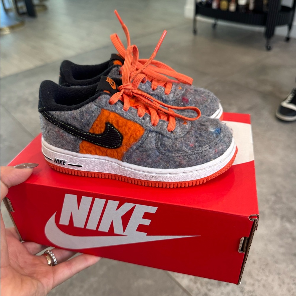 Nike Kids' Sneakers with Orange and Gray Design